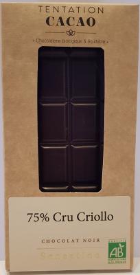 Tablette Chocolat Noir 75% CRU Criollo 70g