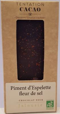 Tablette Chocolat Noir Piment d'Espelette Fleur de sel 100g
