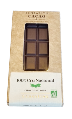 Tablette de Chocolat Noir 100% Cru Nacional