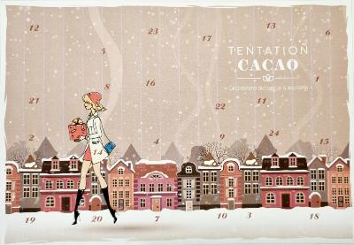 Calendrier de l'Avent "Mademoiselle Cacao shopping sous la neige"  