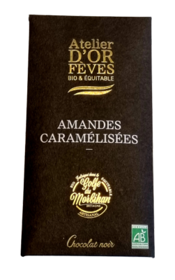 Tablette Noir Amandes caramélisées 80g GOLFE