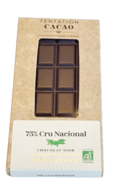 Tablette de Chocolat Noir 75% CRU Nacional